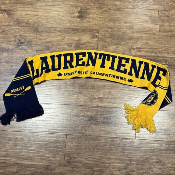 Accessories - Laurentian University reversible winter scarf yellow and navy blue